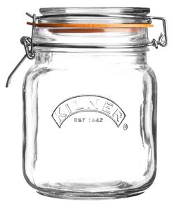 Kilner 1 Litre Square Clip Top Preserve Jar Clear