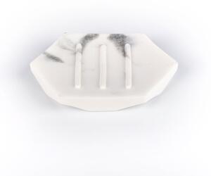 Marble Effect Soap Dish White