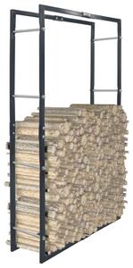 Firewood Rack Black 80x25x150 cm Steel