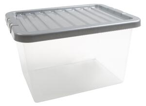 25L Silver Plastic Storage Box Silver