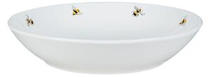 Bee Porcelain Pasta Bowl White, Yellow and Black