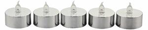 Pack of 5 Silver LED Tealights Cream