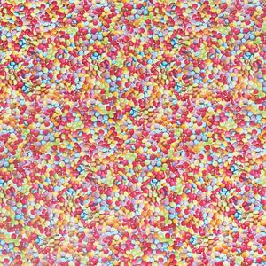 By the Metre Smarties Printed PVC Blue/Red/Yellow