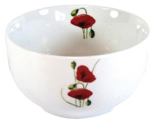 Poppy Porcelain Rice Bowl Red/White
