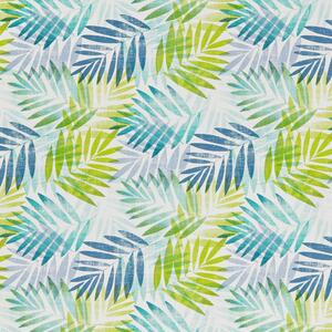 By the Metre Voyager Green Leaf PVC Fabric Green and Blue