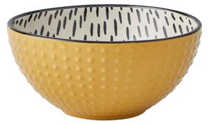Global Ochre Stoneware Cereal Bowl Yellow and White