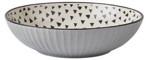 Global Grey Stoneware Ramen Bowl Grey and White