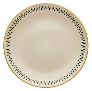 Global Ochre Stoneware Dinner Plate Yellow and White