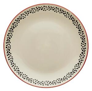 Global Red Stoneware Dinner Plate Red, Beige and Black