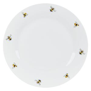 Bee Porcelain Dinner Plate White, Yellow and Black