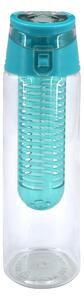 Teal 700ml Infuser Bottle Clear and Blue
