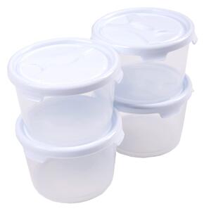 Pack of 4 300ml Storage Pots Clear and Blue