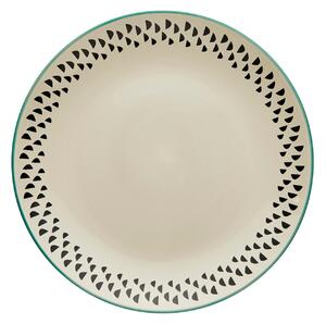Global Teal Stoneware Dinner Plate Green, White and Black