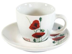Poppy Cup & Saucer Gloss White