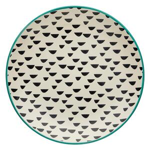 Global Teal Stoneware Side Plate Green, White and Black