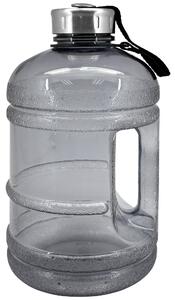 Black 1.9L Gym Water Bottle Black and Silver