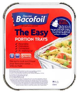 6 Bacofoil Easy Portion Recyclable Foil Trays Silver