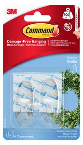 Pack of 2 Decorating Command Hooks Clear