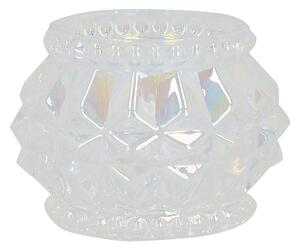 Geo Lustre Glass Tealight Holder Clear