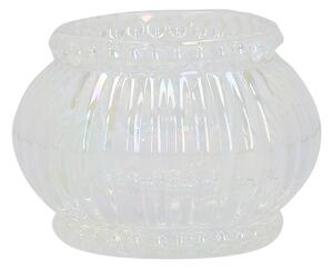 Ribbed Lustre Glass Tealight Holder Clear