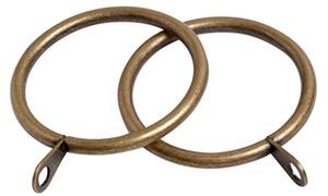 Oslo Pack of 6 22/25mm Curtain Rings Antique Brass