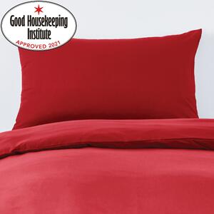 Non Iron Plain Dye Red Standard Pillowcase Pair Red