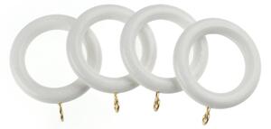 Universal Pack of 4 35mm Wooden Curtain Rings White