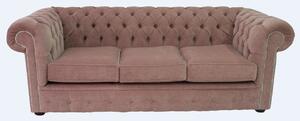 Chesterfield Handmade 3 Seater Sofa Settee Pimlico Rose Red Fabric In Classic Style