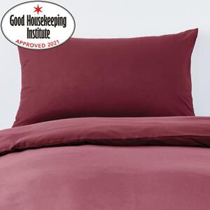 Non Iron Plain Dye Claret Standard Pillowcase Pair Red