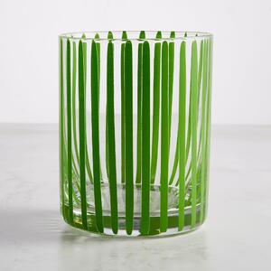 Striped Tumbler Glass Green