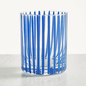 Striped Tumbler Glass Blue