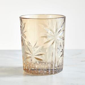 Luxe Palm Amber Tumbler Glass Yellow