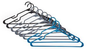 Pack of 8 Black, Grey & Blue Clothes Hangers Multi Coloured