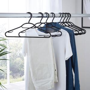 Pack of 8 Black Clothes Hangers Black