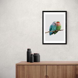 East End Prints Two Love Birds Print Blue/Green/Red