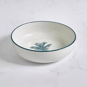 Luxe Palm Pasta Bowl Teal (Blue)