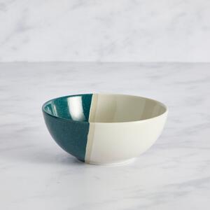 Elements Dipped Teal Cereal Bowl Blue/White