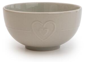 Hearts Grey Stoneware Bowl Grey