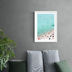 East End Prints Beach Scene Print Blue