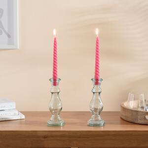 Twisted Taper Candles Pink
