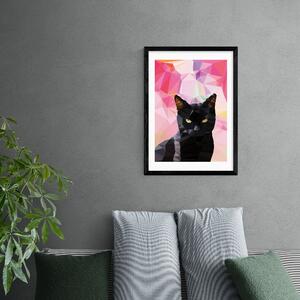 East End Prints Black Cat Print Pink/Black