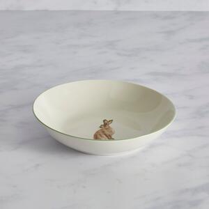 Homestead Hare Porcelain Pasta Bowl White