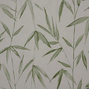 By the Metre Bamboo Grass Green PVC Green/White