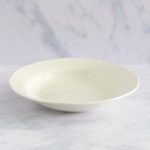 Scalloped Edge Porcelain Pasta Bowl White