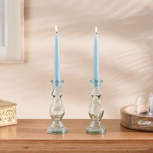Pack of 2 Teal Taper Candles Blue