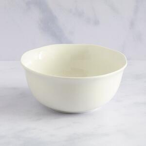 Scalloped Edge Porcelain Cereal Bowl White