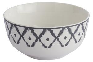 Ikat Porcelain Cereal Bowl Grey
