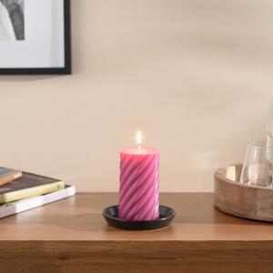 Twisted Pillar Candle Pink