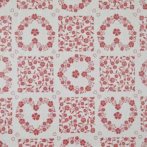 By the Metre Floral Hearts Red PVC Red
