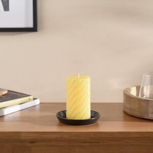 Twisted Pillar Candle Yellow
